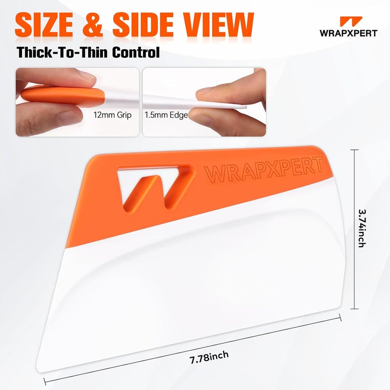 WRAPXPERT Wallpaper Smoothing Tool, Wallpaper Squeegee for Peel and Stick, 7.87 Inch Smoothing Squeegee Smoother for Wall Paper Applying, Adhesive Contact Paper, Backsplash, Window Film Installation - Image 2